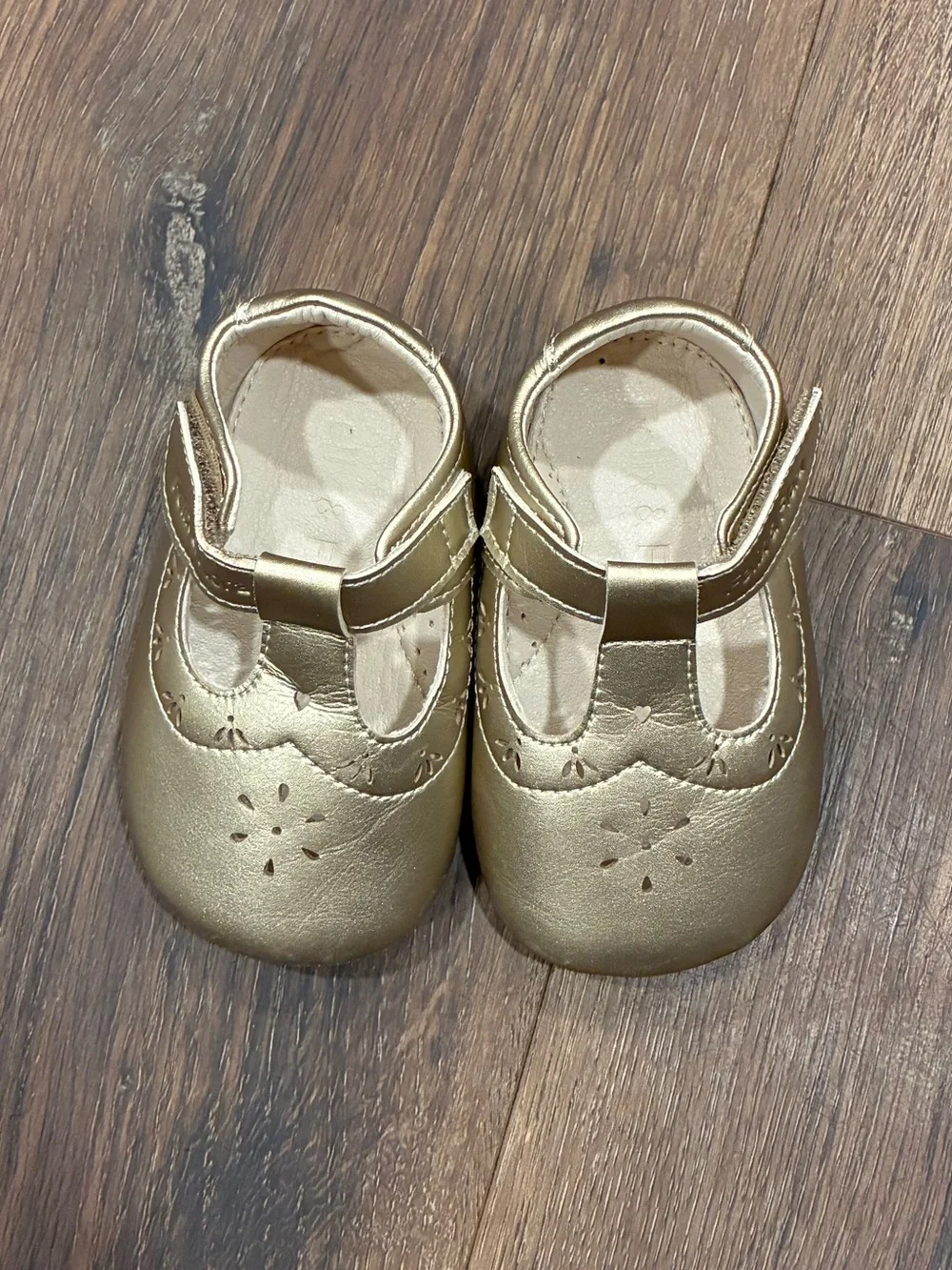 Felix & Flora Gold Mary Jane Shoes Dress Walker 4 Baby